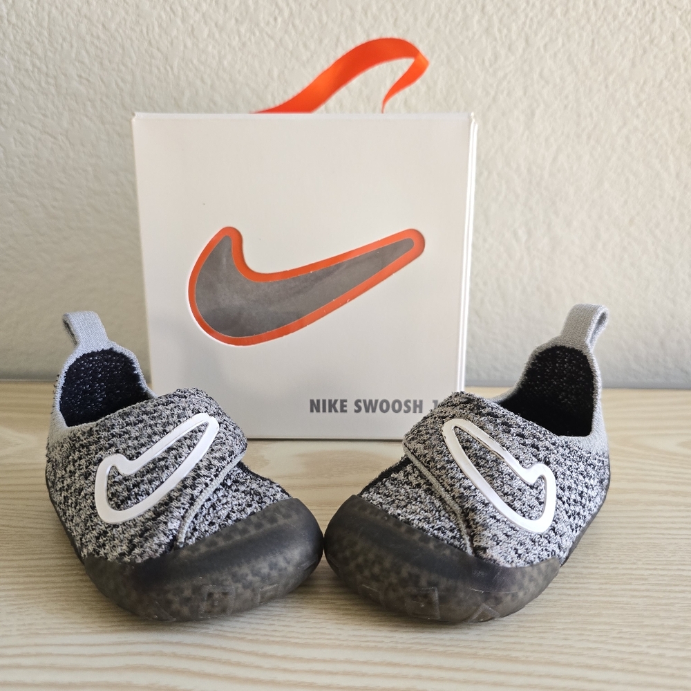 Nike Swoosh 1 Gray and Black Shoes Baby Toddler Kids Size 4C